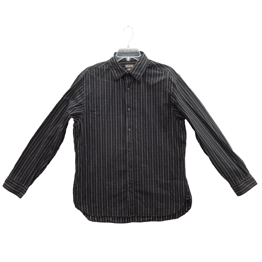 Michael Kors Men Shirt Large Long Sleeve 100% Cotton Stitching